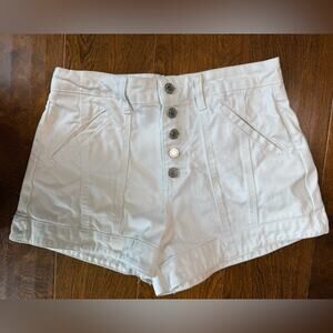 WeWoreWhat White Button Fly High Rise Cotton Utility Shorts Women’s Size 26